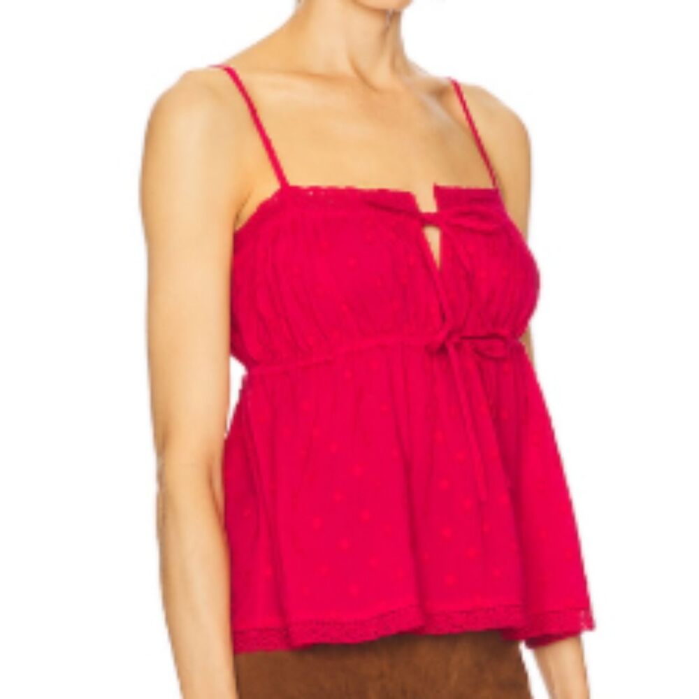 Ulla Johnson Fuchsia Eyelet Spaghetti-Strap Camisole